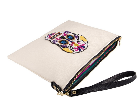 Image Title Tea & Tequila Cream Sugar Skull Clutch
